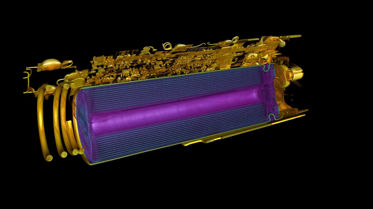 CT based defect analyses can be used to identify individual voids and inclusions and determine their sizes and shapes (Density cube 10x10x10 mm, AlSi10Mg; Source: FIT AG)